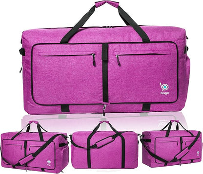 Bago Large Foldable Duffel Bags for Traveling Women & Men - 80L Packable Duffle Bag for Travel with
