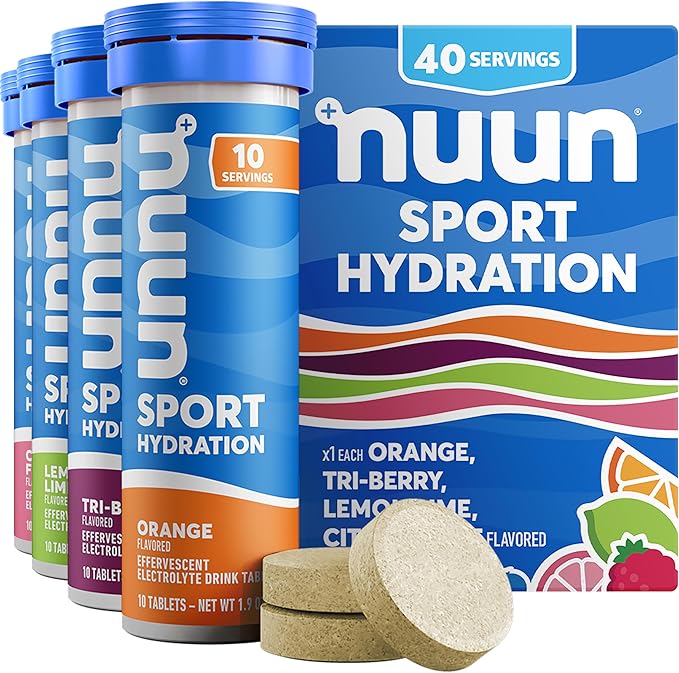 Nuun Sport Electrolyte Tablets with Magnesium, Calcium, Potassium, Chloride & Sodium, Gluten Free &