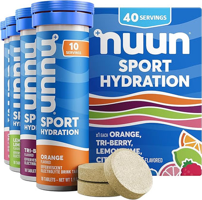 Nuun Sport Electrolyte Tablets with Magnesium, Calcium, Potassium, Chloride & Sodium, Gluten Free &