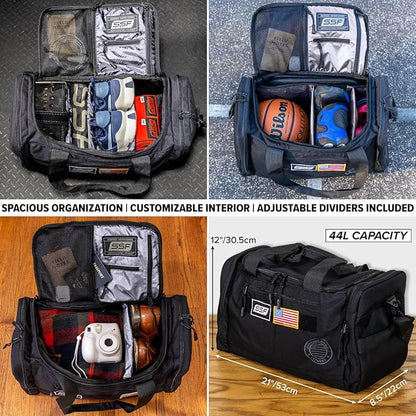Serious Steel Fitness Gym Bag With Moveable & Removable Dividers Made from 1000D Nylon (Utility