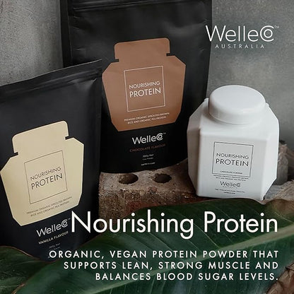 WelleCo Vegan Protein Powder, Gluten Free Premium Organic Sprouted Brown Rice & Pea Protein Blend