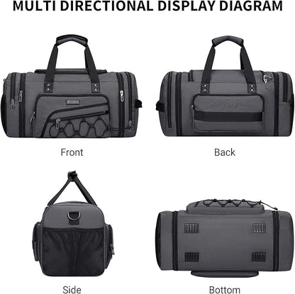 WITZMAN Duffle Bag for Men Nylon Large Gym Weekender Bag with Shoe Compartment Expandable Carry on