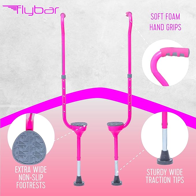 Flybar Maverick Walking Stilts for Kids - 5 Adjustable Height’s, Sturdy, Easy Assembly, Wide