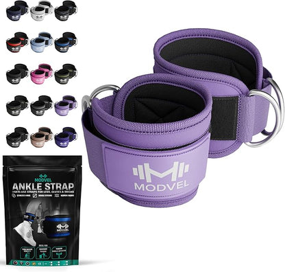 Modvel Gym Ankle Strap for Cable Machines ??Glute & Leg Kickback Ankle Straps for Gym Workouts