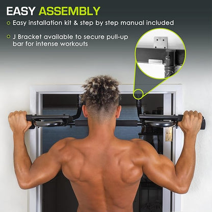 ProsourceFit Wall-Mounted Pull-Up/Chin-Up Bar, Heavy Duty 300 lb. Capacity, Black