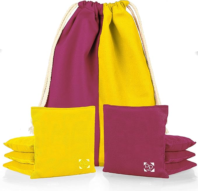Professional Cornhole Bags - Set of 8 Regulation All Weather Double Sided - Sticky Side/Slick Side