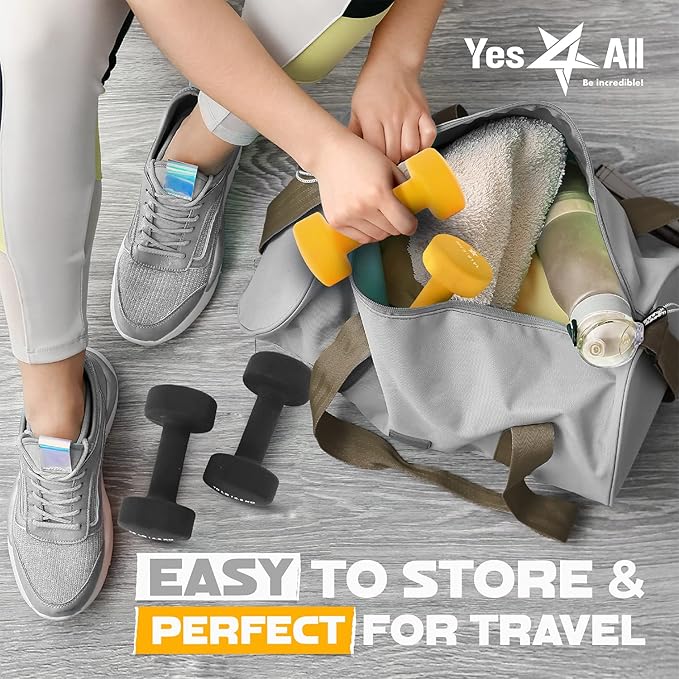 Yes4All Neoprene Coated Dumbbell Hand Weight Sets of 2 - Multiple Weight Options with 15 Colors