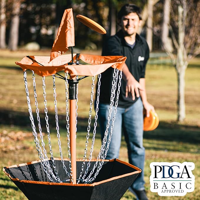 Franklin Sports Disc Golf Baskets - Portable Disc Golf Target with Chains Included - Disc Golf