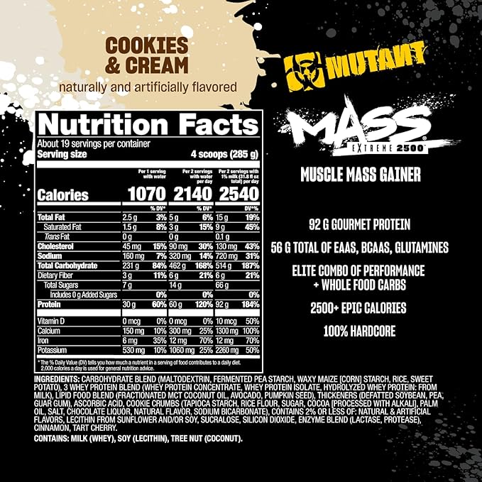 Mutant Mass Extreme Gainer ??Whey Protein Powder ??Build Muscle Size and Strength ??High Density