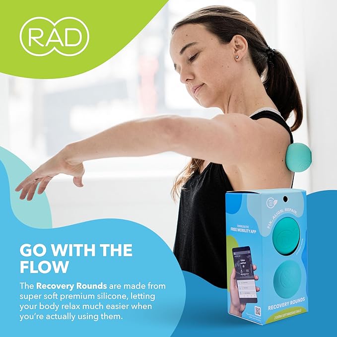 RAD Recovery Rounds - Extra Soft Yoga Deep Tissue Massage Ball Set ??Myofascial Release Balls for