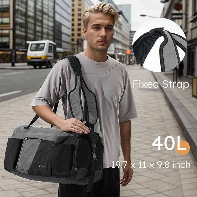 Gym Bag for Men with Shoes Compartment and Wet Pocket Convertible Duffle Bag and Gym Backpack