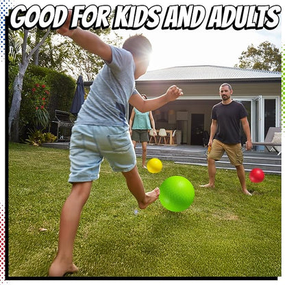 10 Inch Kickball Playground Balls - (Pack of 6) Inflatable Rubber Indoor Outdoor Bouncy Balls for