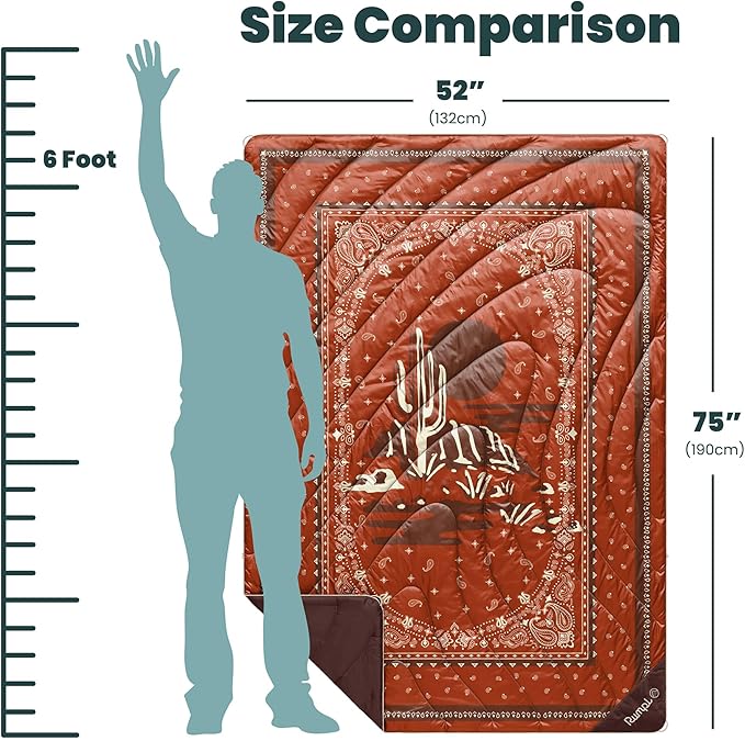 Rumpl Original Puffy Blanket - Warm, Water-Resistant Camping Blanket with 100% Recycled Synthetic