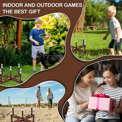 Ring Toss Game,Ring Toss Game for Adults and Kids, Indoor Outdoor Fun Holiday Lawn Yard Game for