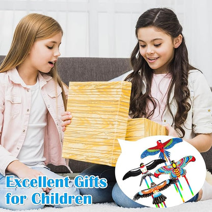 4Pcs Large Fishing Rod Kite for Kid Adults 23.62 Inch Vivid Swallow Parrot Phoenix Butterfly Kite