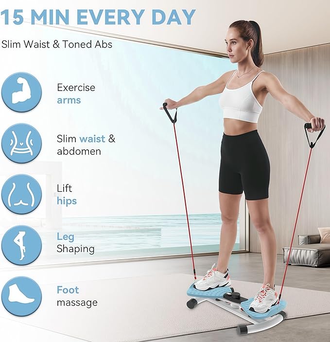 renZEC Waist Twister Machine, Adjustable Exercise Twist Board for Women Men, Noiseless Ab Twister