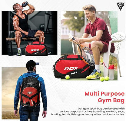 RDX 50L Gym Bag with Ventilated Shoes Compartment, All In One Backpack Duffle Holdall, Fitness