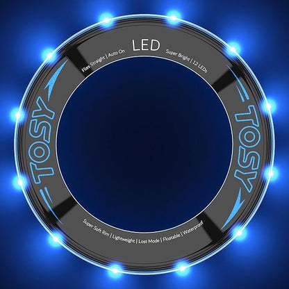 TOSY Flying Ring - 16 Million Color RGB or 12 LEDs, Super Bright, Lost Mode, Auto Light Up, Camping