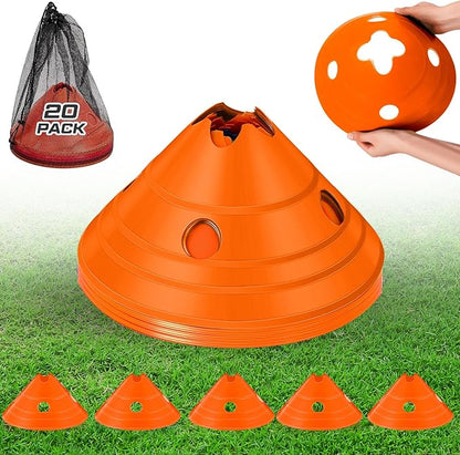 ShinyRelief Jumbo Disc Cones Jumbo Soccer Cones with Mesh Bag Giant Large Agility for Soccer