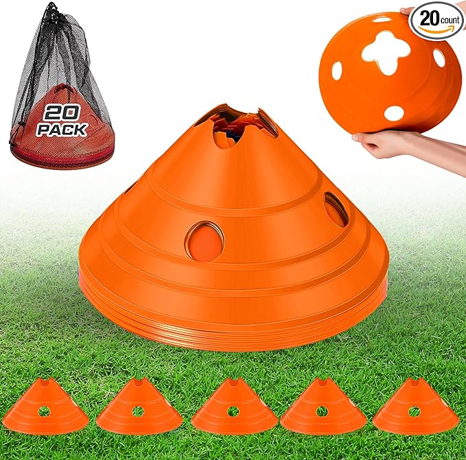 ShinyRelief Jumbo Disc Cones Jumbo Soccer Cones with Mesh Bag Giant Large Agility for Soccer