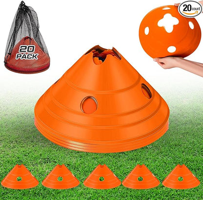 ShinyRelief Jumbo Disc Cones Jumbo Soccer Cones with Mesh Bag Giant Large Agility for Soccer