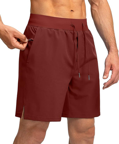 Men's Running Shorts with Zipper Pockets 9 Inch/ 7 Inch / 5 Inch Lightweight Quick Dry Gym Workout