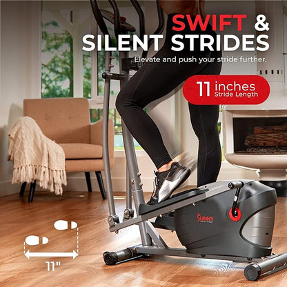 Sunny Health & Fitness Smart 2-in-1 Upright Elliptical Full-Body Exerciser, Home Cross-Training
