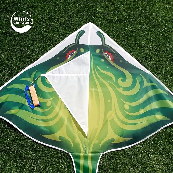 Mint's Colorful Life Devil Fish Kite for Kids and Adults，Easy to Fly Delta Kites Single Line Large