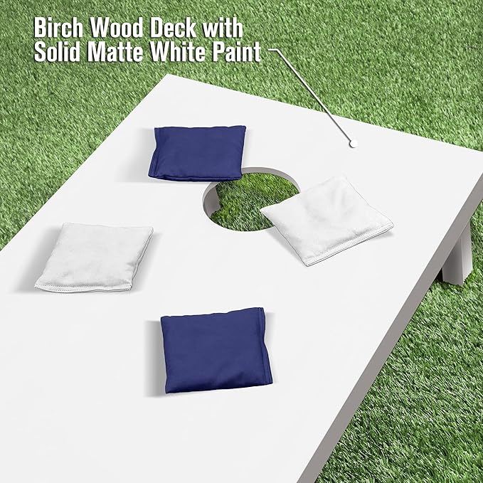 GoSports 4 ft x 2 ft Regulation Size Wooden Cornhole Boards Set - Includes Carrying Case and Over