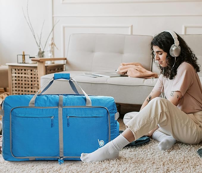 Bago Large Foldable Duffel Bags for Traveling Women & Men - 120L Packable Duffle Bag for Travel