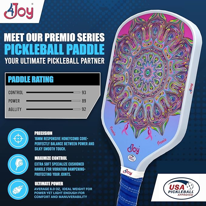 4Joy Pickleball Paddle Premio Series - Thermoformed Premium T700 Carbon Fiber Pickleball Paddless