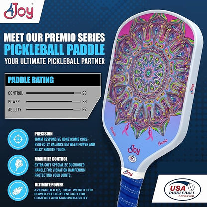 4Joy Pickleball Paddle Premio Series - Thermoformed Premium T700 Carbon Fiber Pickleball Paddless