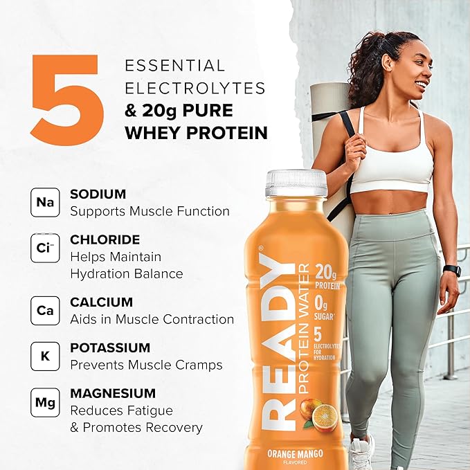 Ready® Protein Water ??20g Whey Protein Isolate, Zero Sugar, Low-Calorie Sports Drink for Hydration