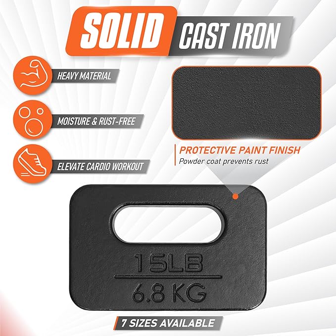 Yes4All Ruck Weight Plate, Cast Iron Rucking Plates with Wide Grip for Swings, Squat, Strength