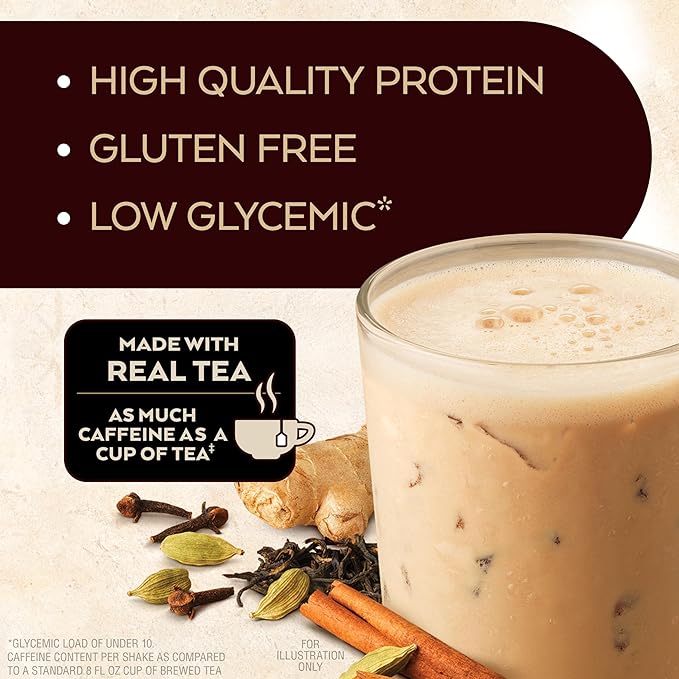 Atkins Chai Tea Latte Flavored Protein Shake, High Protein Shake, Low Glycemic, Low Carb, Low