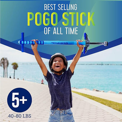 Flybar Maverick Pogo Stick for Kids Ages 5+, 40 to 80 Pounds, Perfect for Beginners, Easy Grip