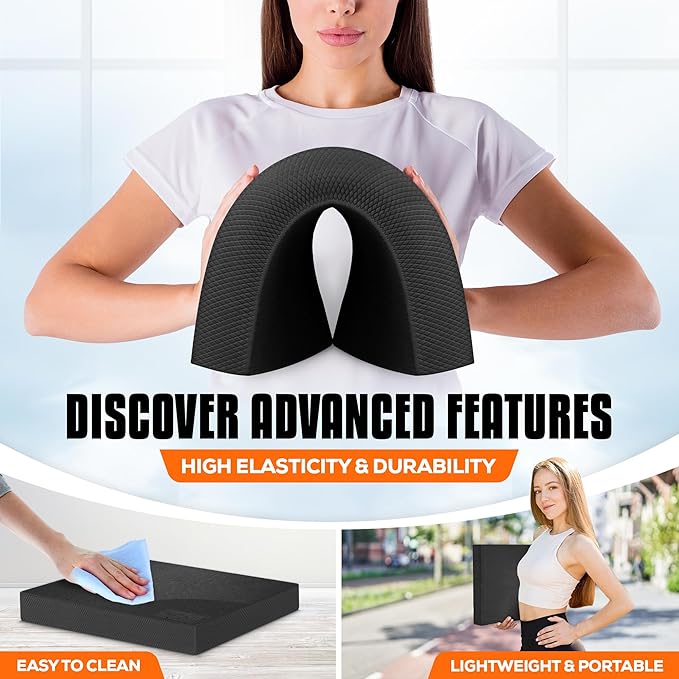 Yes4All Upgraded Size Foam Pad for Exercise, Nonslip Foam Balance Pad Physical Therapy, Yoga &