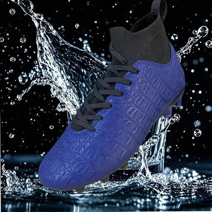 Soccer Cleats High-Top Outdoor Non-Slip Football Shoes Protection Lightweight for Firm Ground