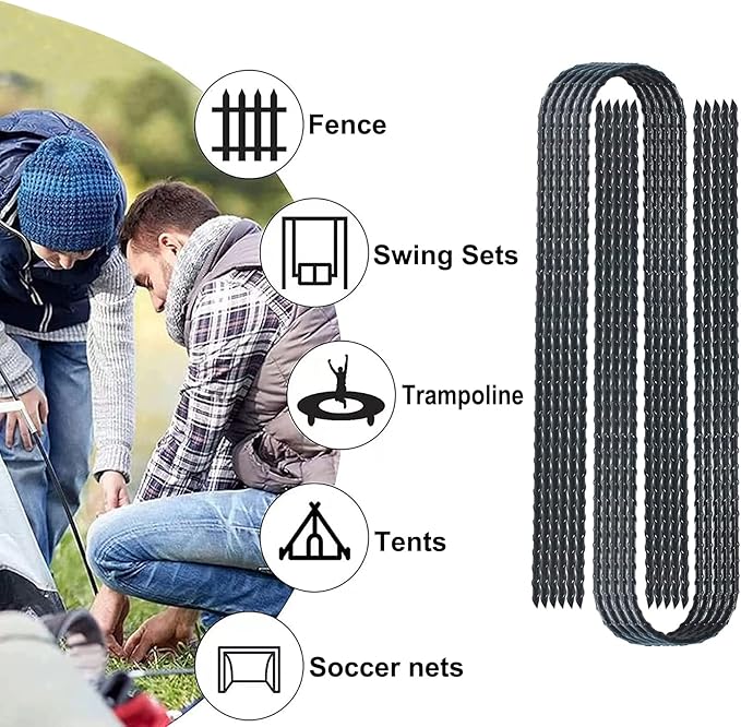 DTANX 12 Pack 12 Inch Rebar Stakes Heavy Duty Trampoline Anchors, Garden Stakes Tent Stakes Steel