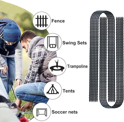 DTANX 12 Pack 12 Inch Rebar Stakes Heavy Duty Trampoline Anchors, Garden Stakes Tent Stakes Steel