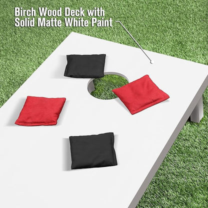 GoSports 4 ft x 2 ft Regulation Size Wooden Cornhole Boards Set - Includes Carrying Case and Over