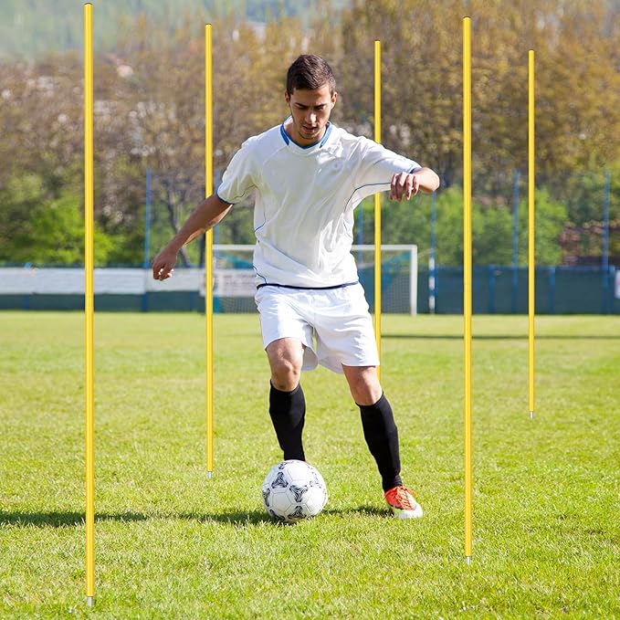 Blulu Training Agility Poles 5ft Forza Slalom Adjustable Soccer Training Poles Soccer Sticks