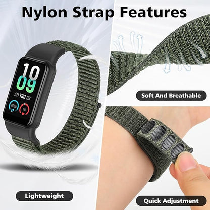 YCHDDER Solo Loop Nylon Bands Compatible with Amazfit Band 7 Straps,Soft Breathable Comfortable