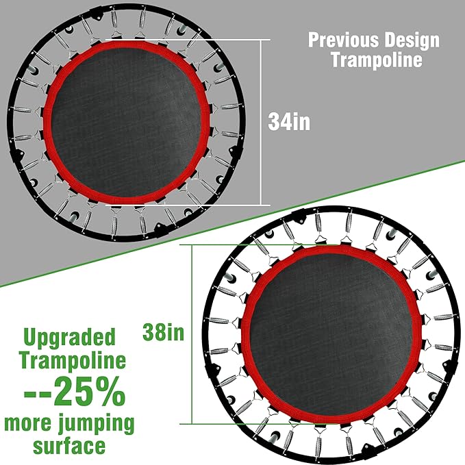 450 LBS Foldable Mini Trampoline for Adults & Kids 40" Rebounder Trampoline with Adjustable Foam