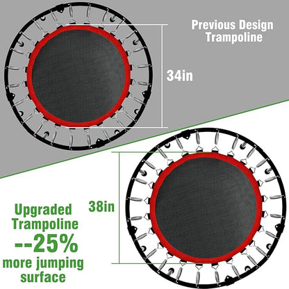 450 LBS Foldable Mini Trampoline for Adults & Kids 40" Rebounder Trampoline with Adjustable Foam