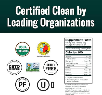 Natural Force Grass Fed Organic Whey Protein Powder ??Non GMO Verified, Humane Certified & Lab