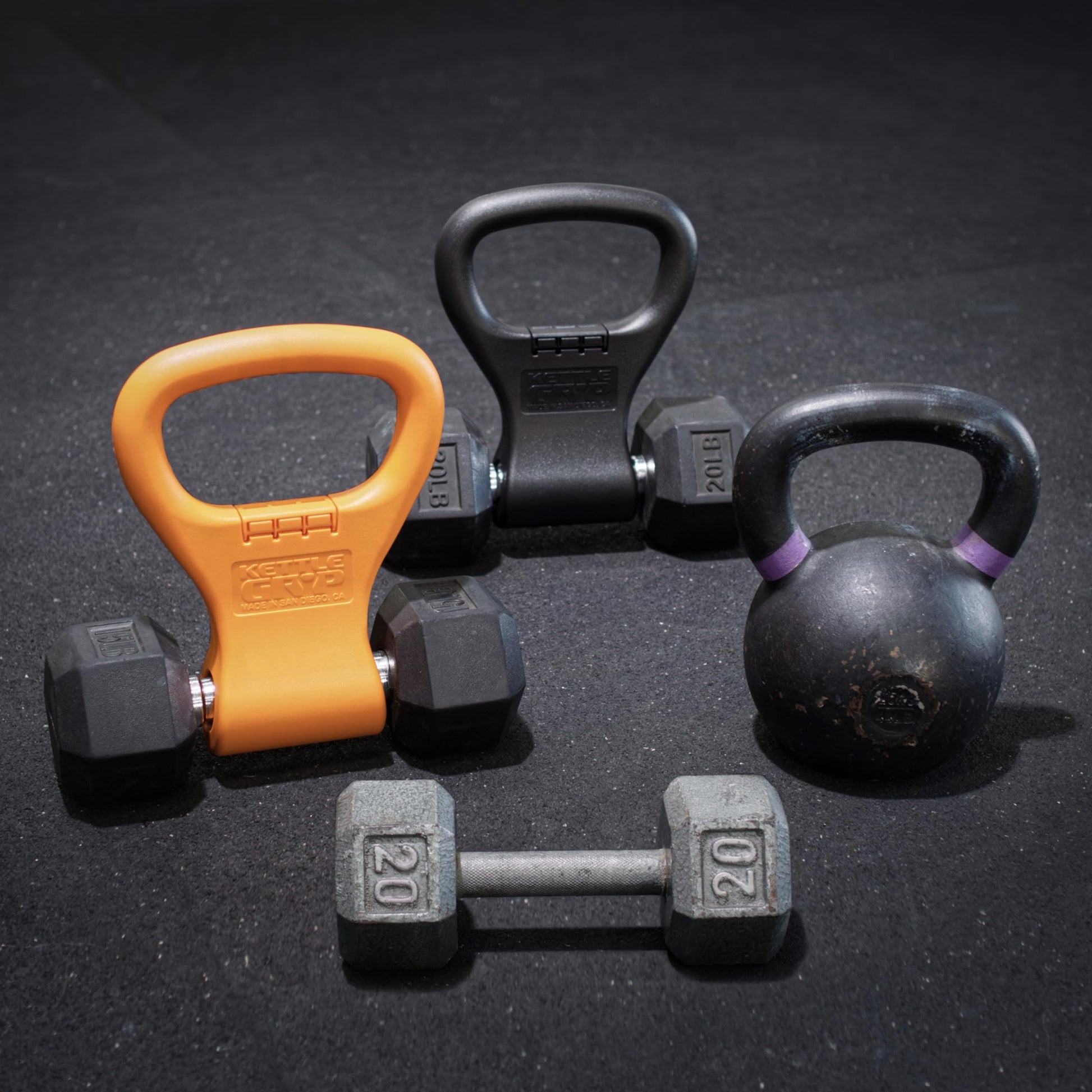 KETTLE GRYP Dumbbell to Kettlebell Grip Converter Handle Made in USA, Black