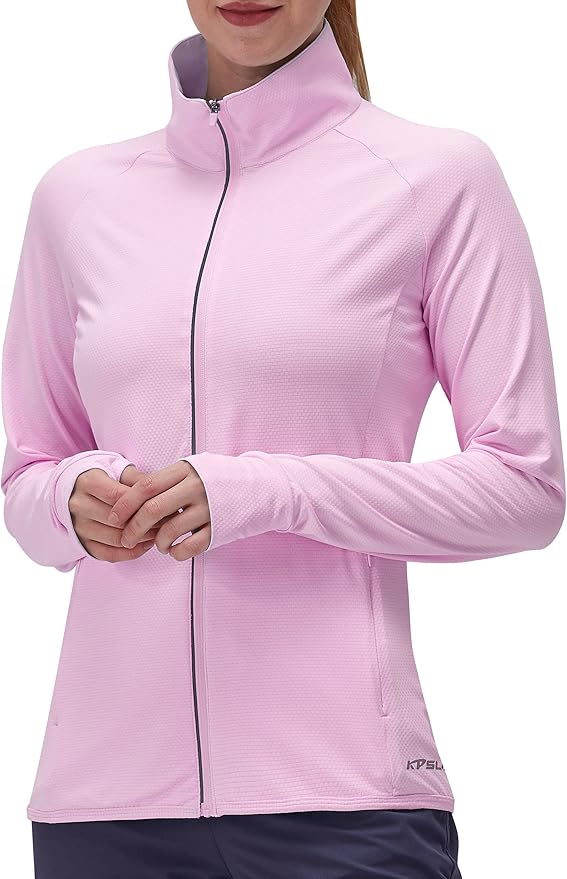 Women's UPF 50+ UV Sun Protection Clothing Long Sleeve Athletic Hiking Shirts Lightweight SPF Zip