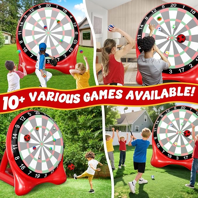 Inflatable Soccer Dart Board, Giant Kick Darts,Indoor Outdoor Lawn Yard Games for Kids Adults