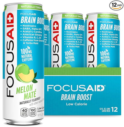 FOCUSAID Energy Blend, Brain Boosting Nootropics Drink, Alpha-GPC, GABA, B-Complex, Yerba Mate